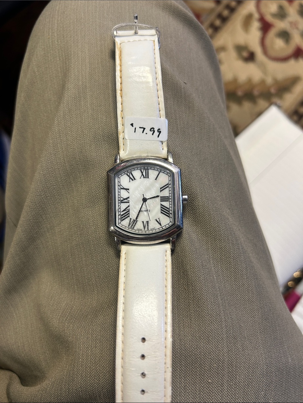 Classic White Women's Leather Strap Watch